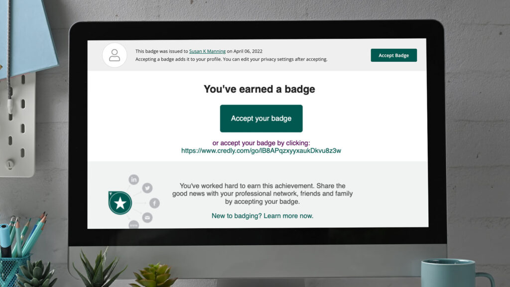 Getting badge on Credly site